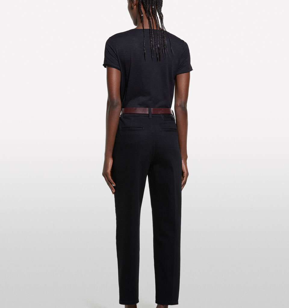 T-shirt girocollo nera - null - Nero | Sisley image number 3